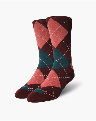 Swanky Socks - Mulberry Rose Argyle