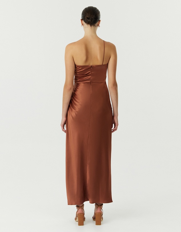 Third Form - Satin Gather One Shoulder Dress