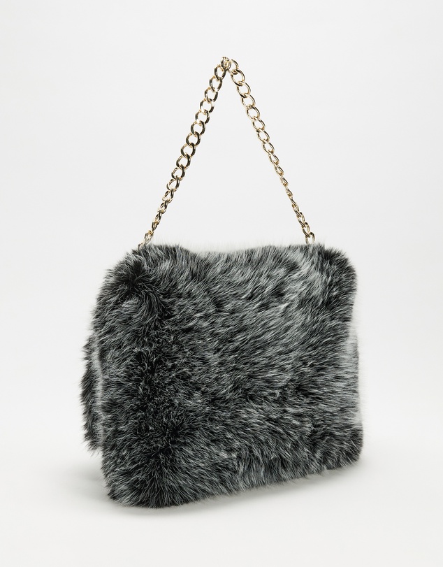 Lindsay Nicholas New York - Arlo Faux Fur Bag in Storm