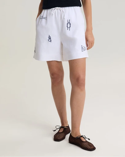 Sportscraft - Ariana Embroidered Linen Short