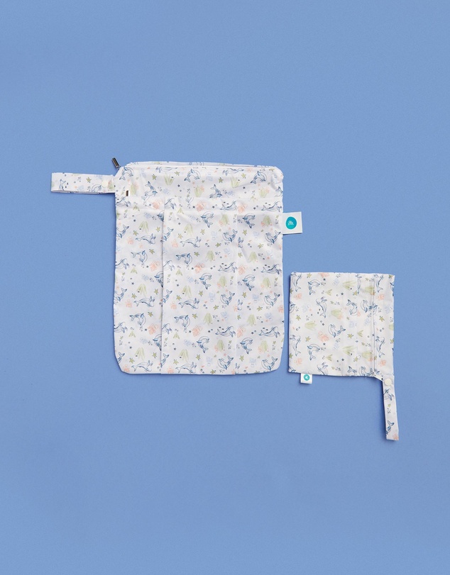 itti bitti - Double Pocket Wet Bag Pack Large and Small  - Neptune