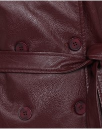 Petal & Pup - Vita Faux Leather Jacket - Burgundy