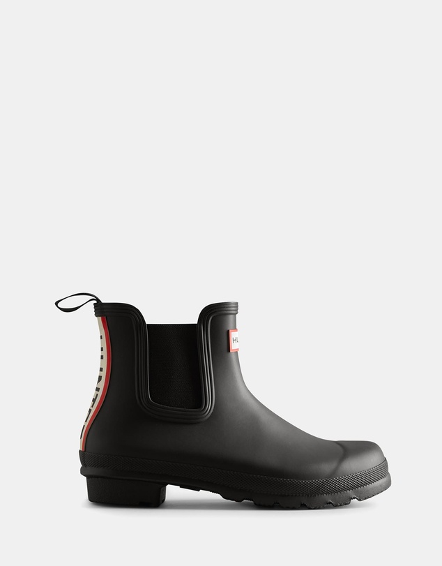 Hunter - Original Chelsea Hunter Tri Colour Logo Backstrap Boots - Women's