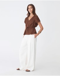 Forcast - Bronte Cotton Drawstring Top