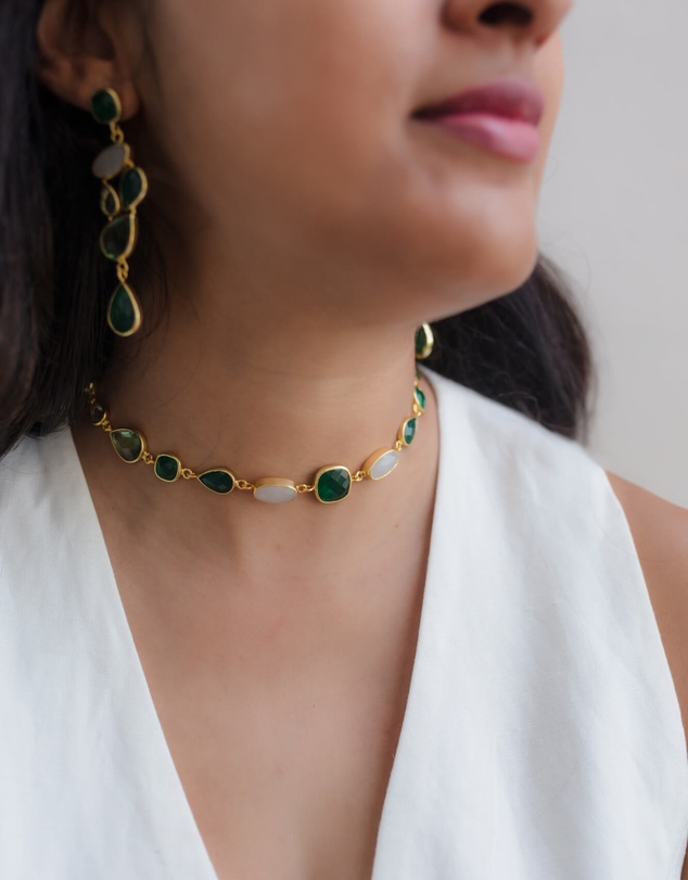 Meshca - Trapeze Vert Necklace