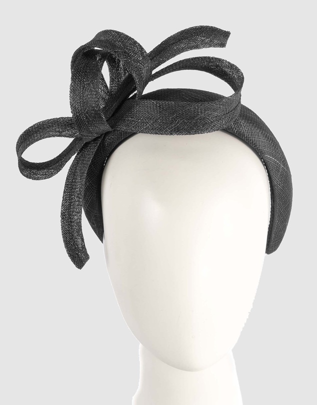 Max Alexander - Black Sinamay Bow Racing Fascinator Headband