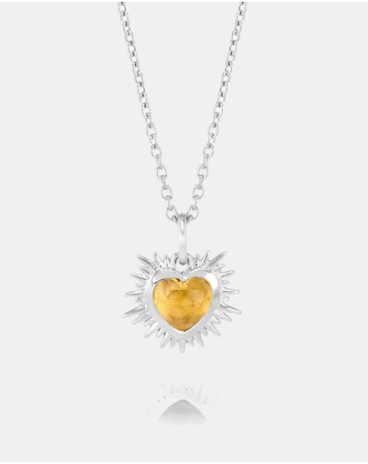 Rachel Jackson - Electric Love November Birthstone Heart Necklace Silver