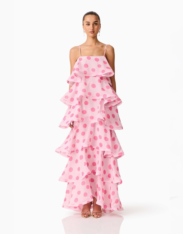 Elliatt - Sola Polkadot Tiered Maxi Dress