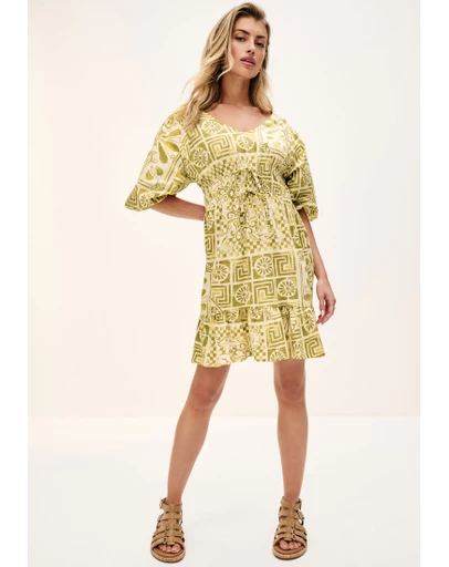 NEXT - Puff Sleeve Tie Detail Mini Dress
