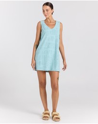 Poolside Paradiso - Mai Tai V Tunic Towelling Dress - Seaspray
