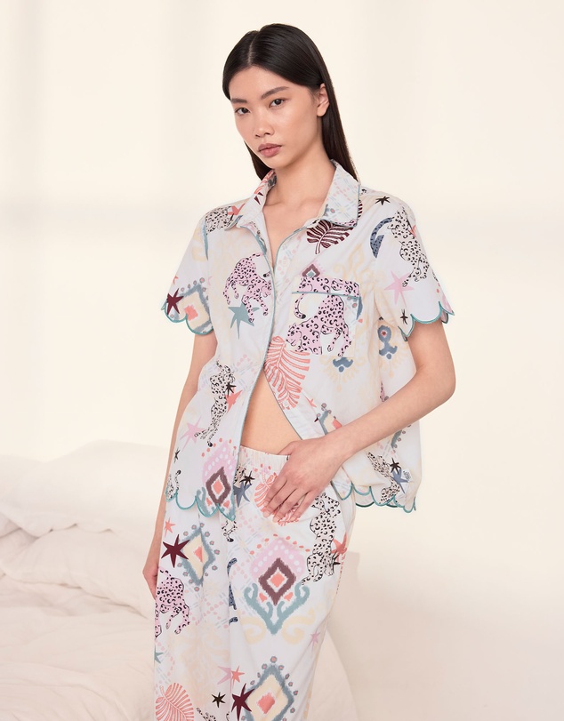 Chelsea Peers - Cotton Poplin Ikat Long Pyjama Set