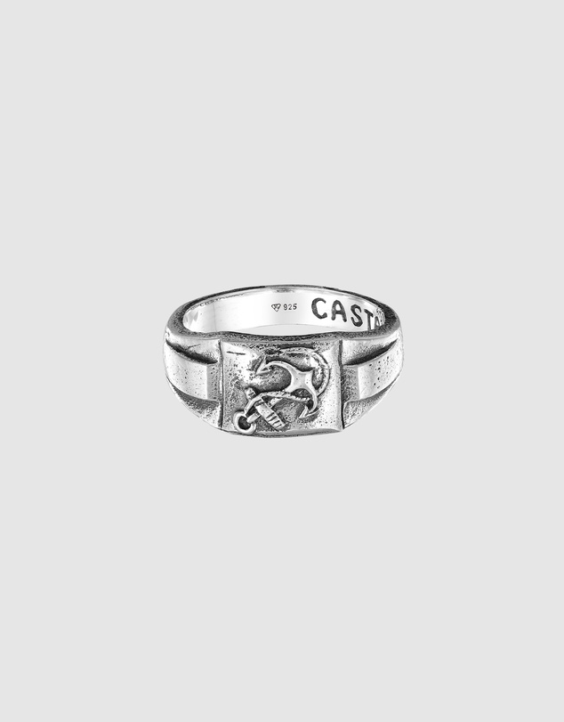 Haze & Glory - ICONIC EXCLUSIVE - Cast Away Anchor Signet Ring in Oxidised 925 Silver