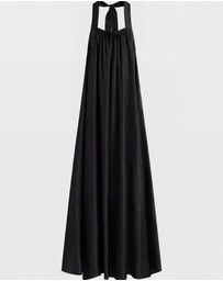 BONDI BORN - Marfa Silk Halter Maxi Dress - Black