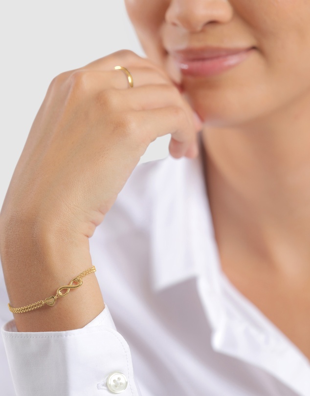 Elli Jewelry - Bracelet Heart Infinity 925 Sterling Silver Gold-Plated