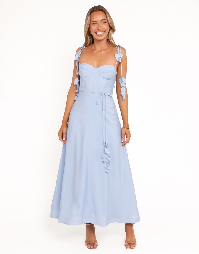 Petal & Pup - Della Midi Dress - Pale Blue