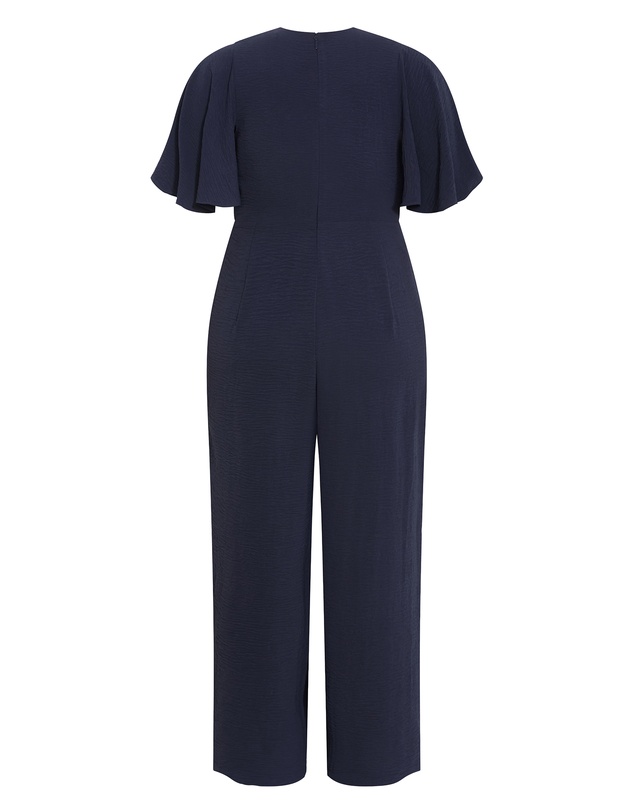 City Chic - Plus size Braelynn V Neck Jumpsuit - navy