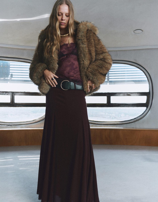 M.N.G - Godet Skirt With Belt