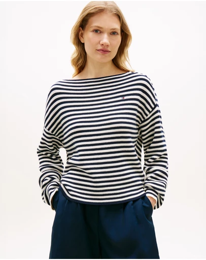 Tommy Hilfiger - Flag Embroidery Boat Neck Jumper