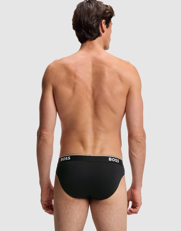 BOSS - 3-Pack Stretch Cotton Logo Wasitband Briefs