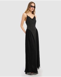 ROTATE - Satin Lace Maxi Dress