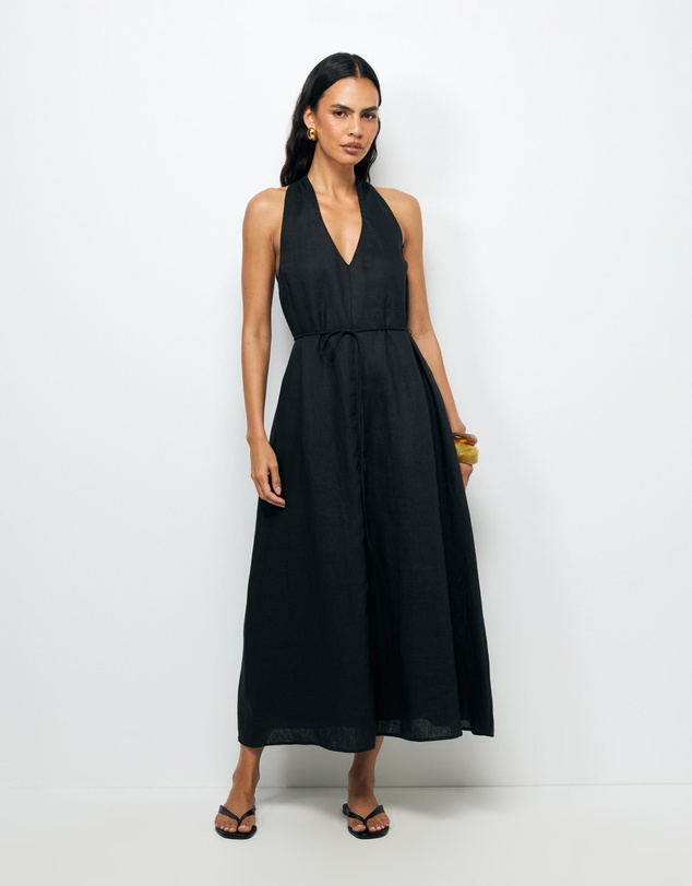 AERE - Loretta Linen Midi Dress