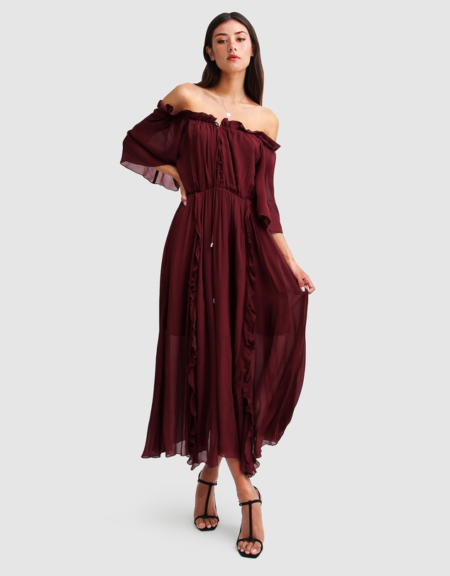 Belle & Bloom - Amour Amour Ruffled Midi Dress