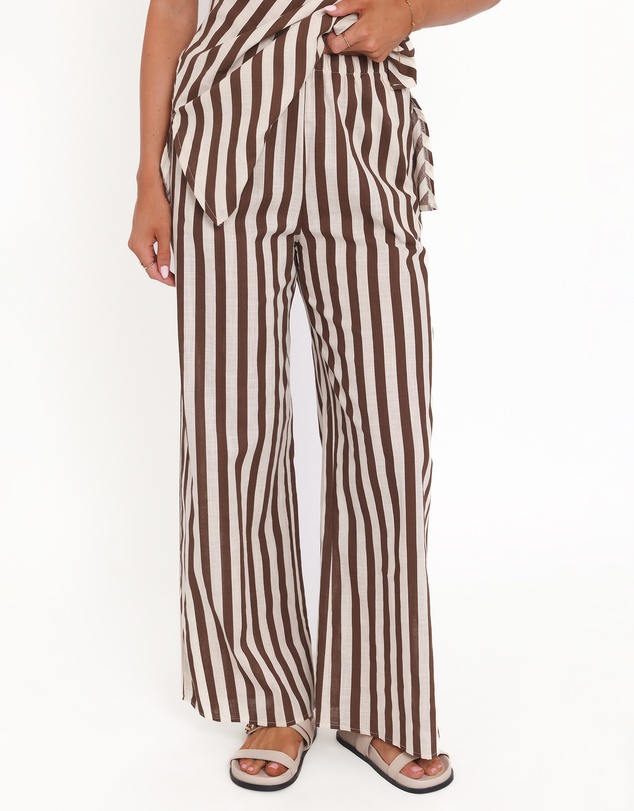 Petal & Pup - Kim Pant Set - Brown Stripe