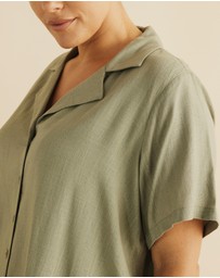 Atmos&Here Curvy - Alis Linen Blend Shirt