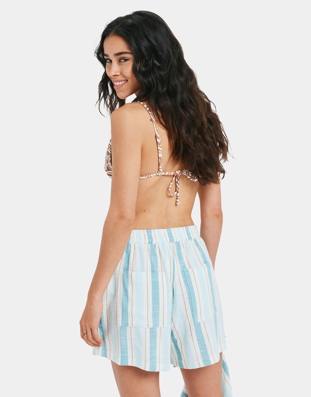 Roxy - Womens Lekeitio Bay Stripe Elastic Waist Shorts