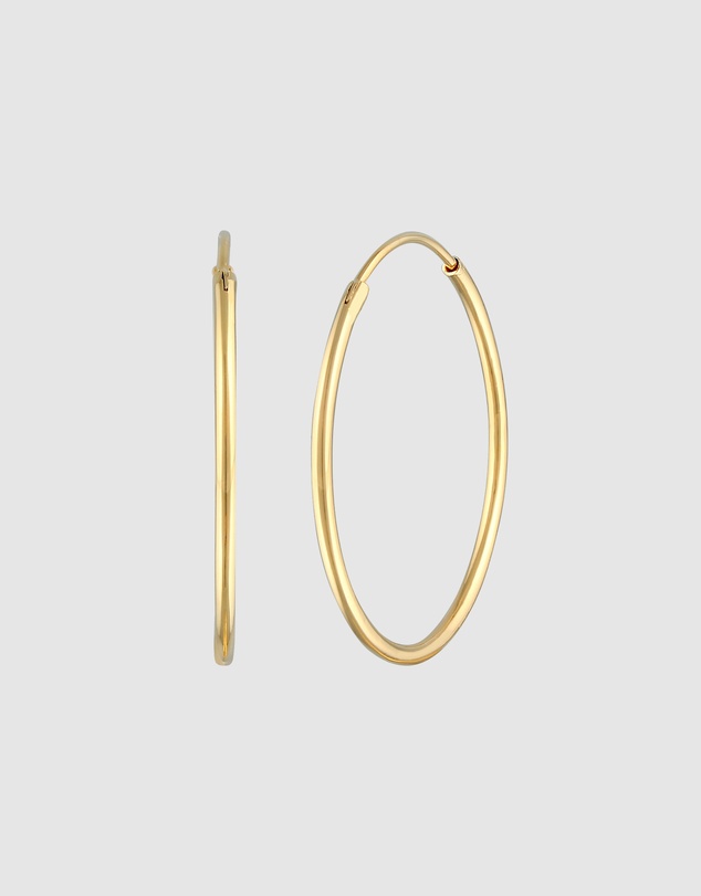 Elli Jewelry - Minimalist Hoop Earrings in Gold-Plated 925 Silver