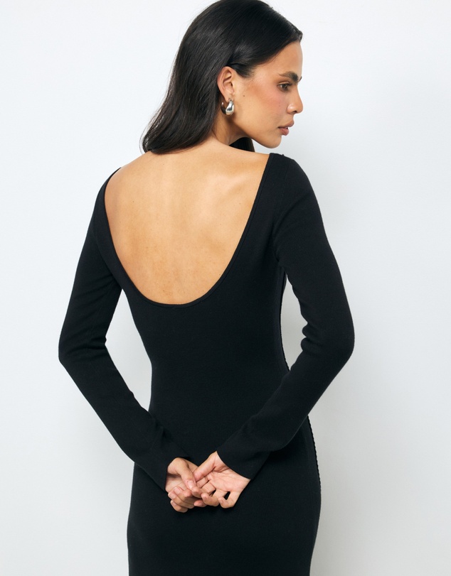 Revibe - Repaired AERE Nori Panelled Knit Midi Dress - AU 12