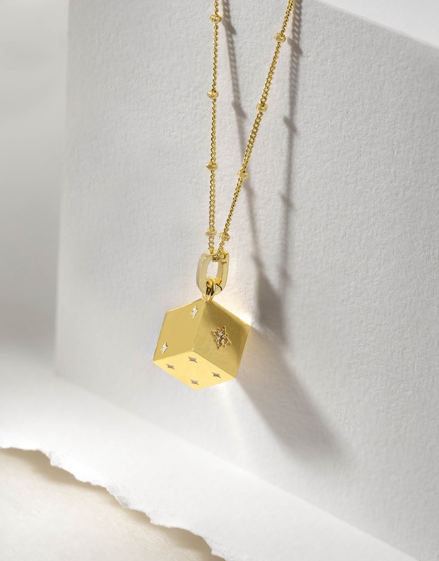 Wanderlust + Co - Dice Gold Necklace