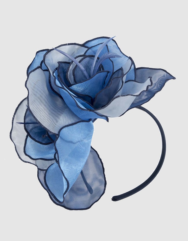 Max Alexander - Blue Organza Flower Fascinator