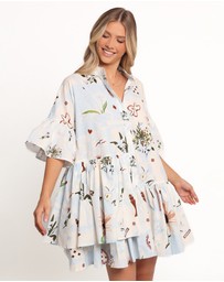 Petal & Pup - Marguerite Mini Dress - Blue Floral