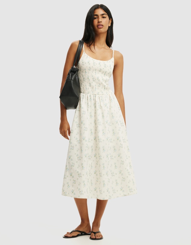 Cotton On - Remy Shirred Bodice Midi Dress