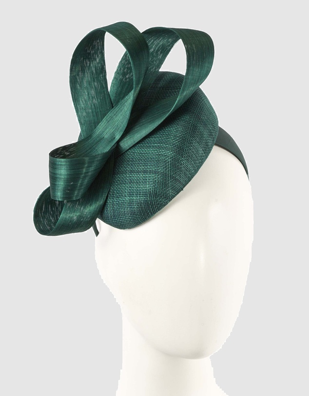 Max Alexander - Dark Green Pillbox Racing Fascinator