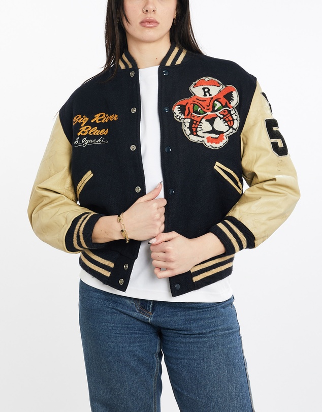 Vintage by The Real Deal - Pre Loved - Vintage 70s Flying Popcorn 'Karume, Japan' Varsity Jacket