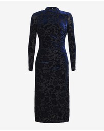 Forcast - Sapphire Velvet Burnout Dress