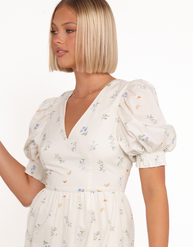 Petal & Pup - Steele Puff Sleeve Midi Dress - Floral