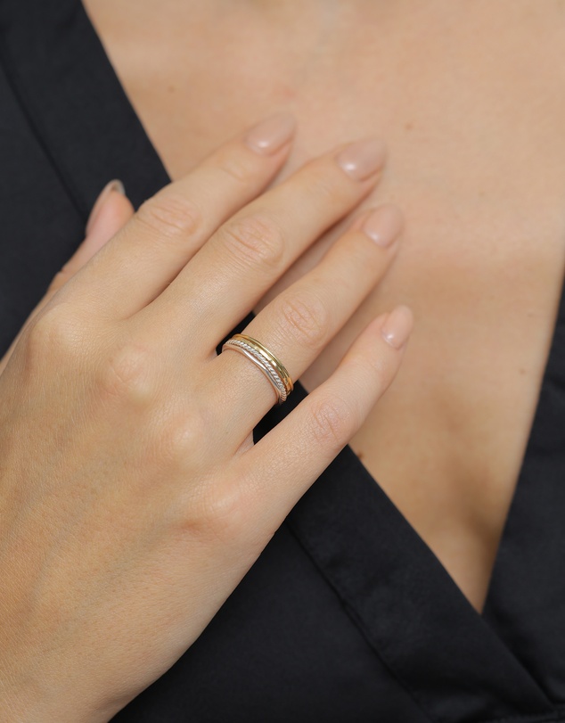 Elli Jewelry - Mixed Metal Ring Set in 925 Silver