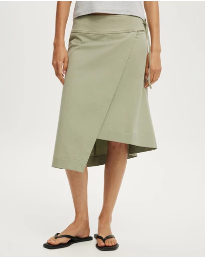 Cotton On - Lexi Utility Wrap Midi Skirt