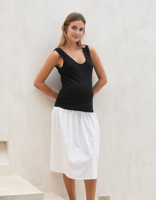 Soon Maternity - Contrast Midi Dress