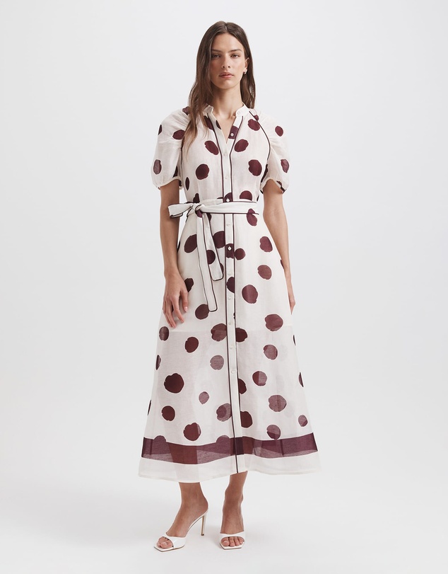 SABA - Dolcetto Silk Linen Midi Dress