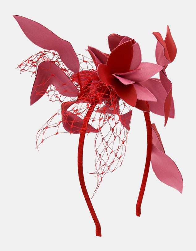 Morgan & Taylor - Dulcie Fascinator in Red and Pink