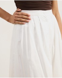 Atmos&Here - Cleo Cotton Button Midi Skirt
