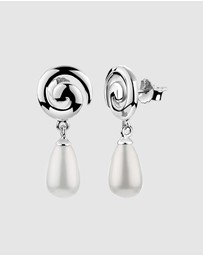 Elli Jewelry - Earrings Hanger Spiral Shell Pearl 925 Sterling Silver