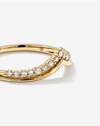 Michael Hill - 0.18 Carat TW Diamond Chevron Wedding Ring in 14kt Yellow Gold