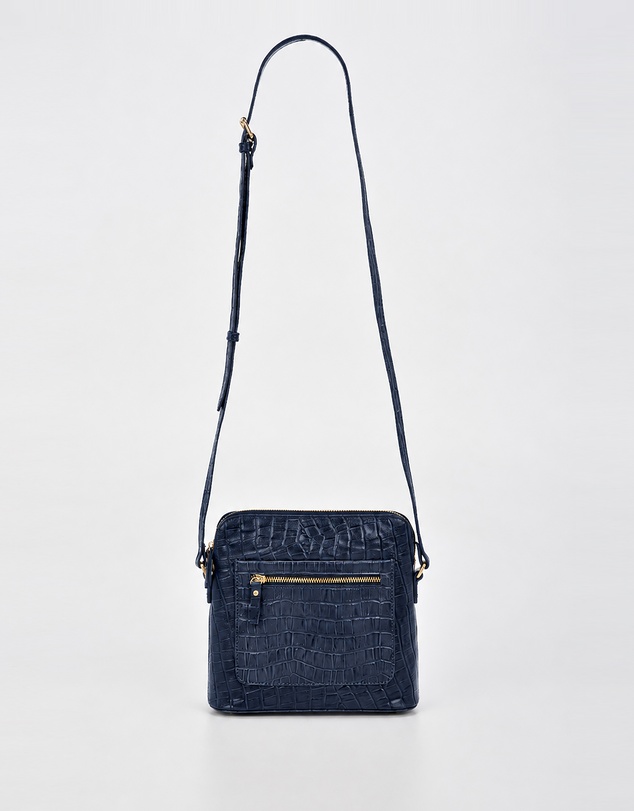 Cobb & Co - Kingsley Croc Leather RFID Safe Crossbody