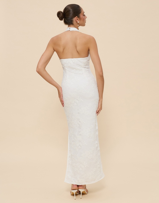 CHANCERY - Lara Lace High Neck Halter Maxi Dress