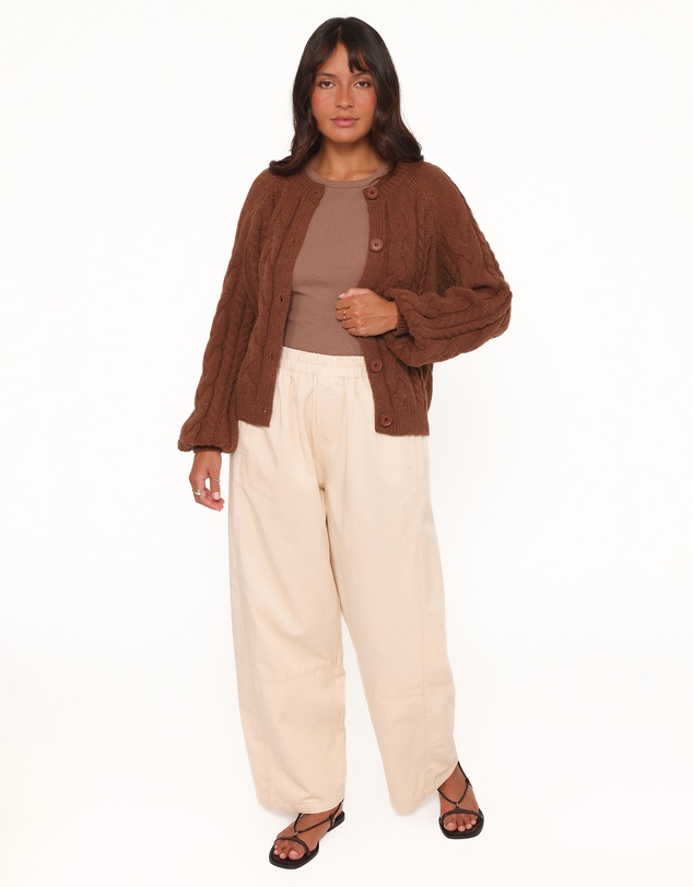 Petal & Pup - Nika Cable Knit Cardigan - Brown